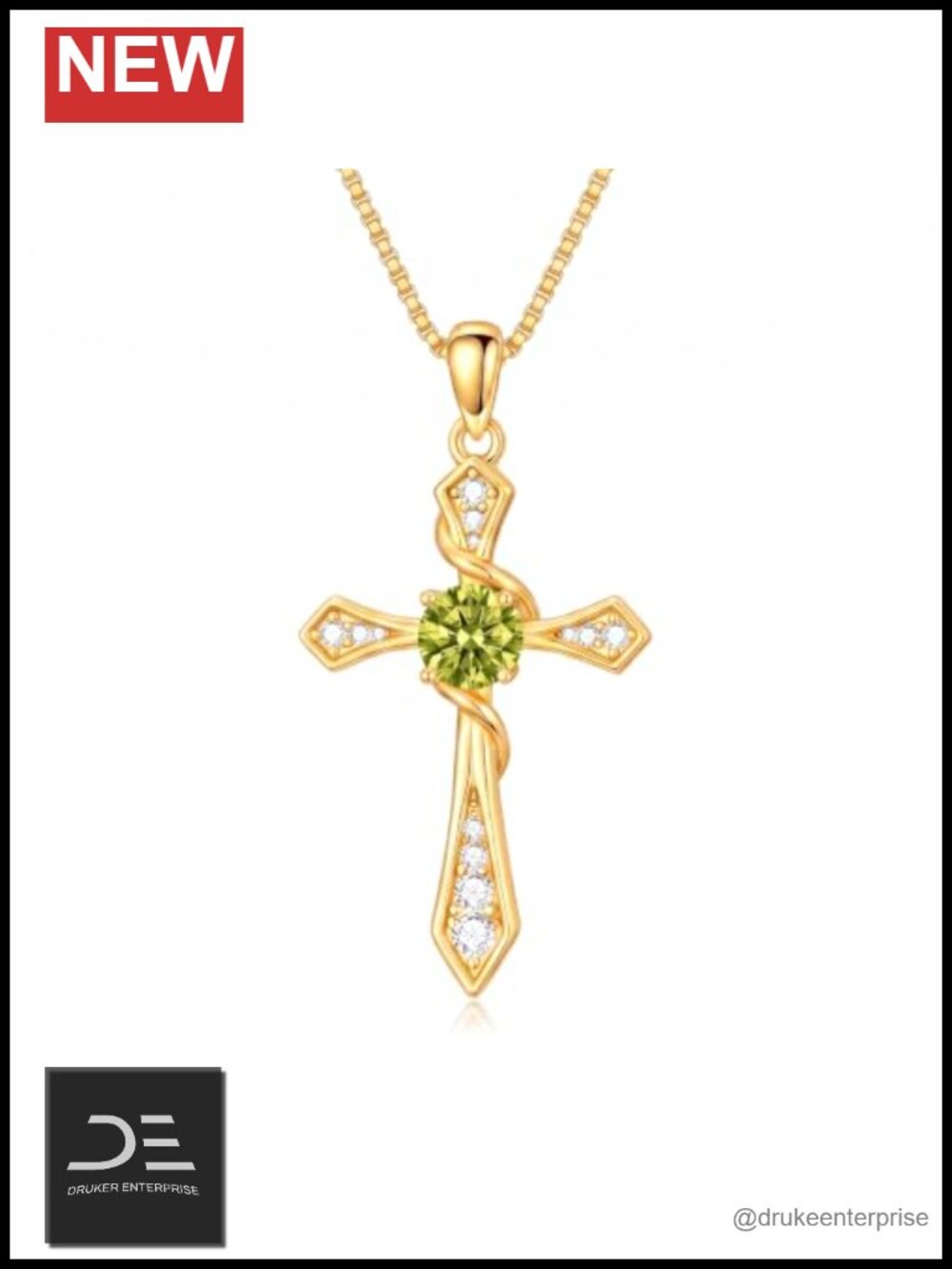 14K Gold Plated Cross Pendant Necklace for Women Christian Faith Jewelry